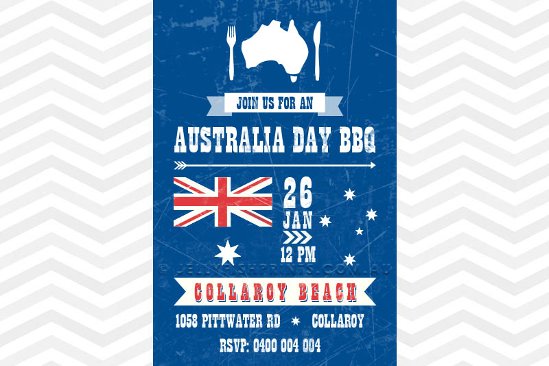 Australia Day BBQ Invitation Jellyfish Prints